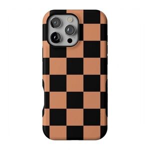 Casely Fit Check Black & Brown Checkerboard Case for IPhone 16 Pro Max.